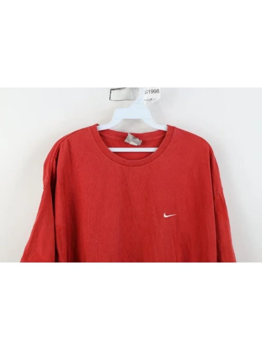 Vintage Y2K Nike Mens XL Distressed Travis Scott Mini Swoosh Cotton T-Shirt Red